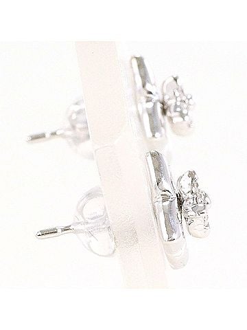 Unbranded K14 14K WG White Gold Earrings with 0.04ct Diamonds, Total Weight 1.3g, Like New Condition. (view 2)