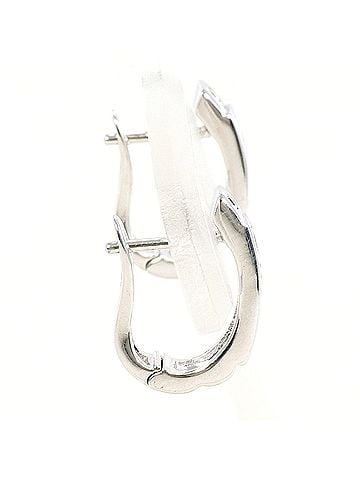 Unbranded K14 14K WG White Gold Earrings with Zirconia, Total Weight 2.8g, Like New Condition (view 2)