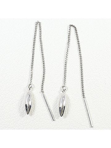 Unbranded K14 14K WG White Gold Earrings, Total Weight 0.6g, Like New Jewelry (view 1)