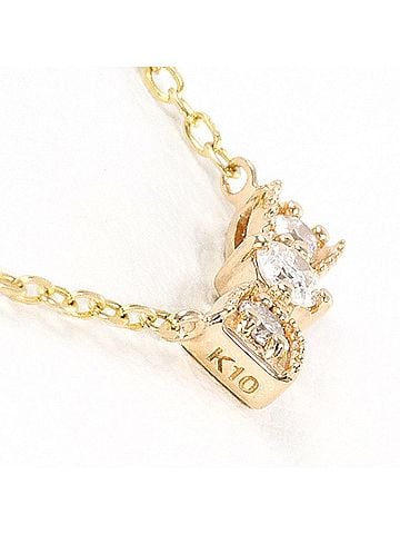 Unbranded K10 10K YG Yellow Gold Necklace with Diamond (no carat marking), Total Weight 0.9g, 40cm, Like New Condition. (view 2)