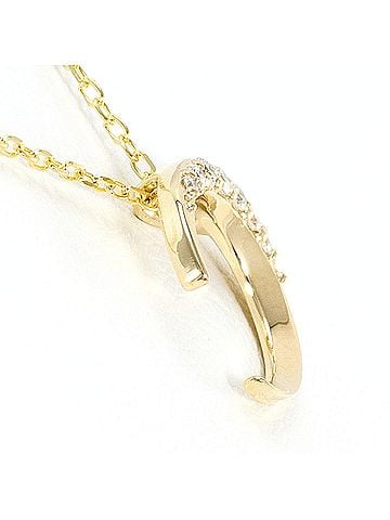 Unbranded K10 10K YG Yellow Gold Necklace with Diamond (no carat marking), Total Weight 1.1g, 40cm, Like New Condition. (view 2)