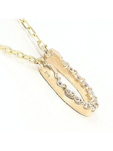 Unbranded K10 10K YG Yellow Gold Necklace with 0.06ct Diamond, Total Weight 0.8g, 40cm, Like New Condition (view 2)
