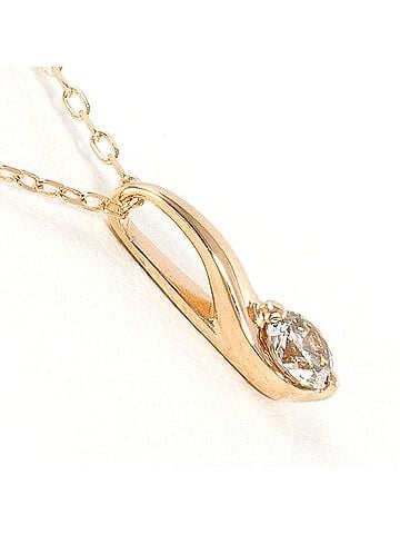 Unbranded K10 10K PG Pink Gold Necklace with 0.08ct Diamond, Total Weight 0.7g, 40cm, Like New Condition (view 2)