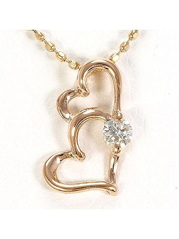 Unbranded K14 14K Pink Gold Necklace with 0.06ct Diamond, Total Weight 1.4g, 40cm, Like New Condition (view 1)