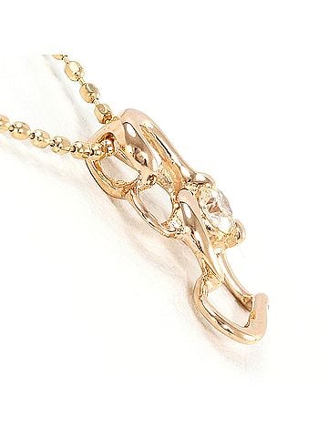 Unbranded K14 14K Pink Gold Necklace with 0.06ct Diamond, Total Weight 1.4g, 40cm, Like New Condition (view 2)
