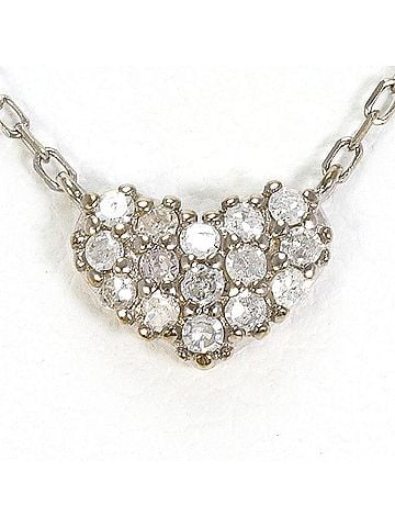 Unbranded K10 10K WG White Gold Necklace with 0.10ct Diamond, Total Weight 0.8g, 41cm, Like New Condition (view 1)