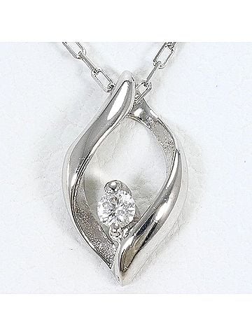 Unbranded K10 10K WG White Gold Necklace with 0.02ct Diamond, Total Weight 0.8g, 40cm, Like New Condition (view 1)