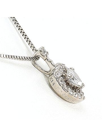 Unbranded K14 14K WG White Gold Necklace with 0.100ct Diamond and 0.07ct Diamond, Total Weight 1.3g, 40cm, Like New Condition. (view 2)