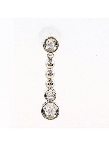 Unbranded K14 14K WG White Gold Earring (Single Earring) with 0.10ct Diamond, Total Weight 0.5g, Like New Condition. (view 1)
