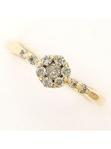 Unbranded K10 10K YG Yellow Gold Ring with 1 Diamond (0.20 ct), Total Weight 1.1g, Like New Condition. (view 1)