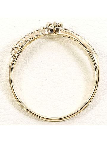 Unbranded K10 10K YG Yellow Gold Ring, 1 Diamond, 0.20ct, Total Weight 1.3g, Like New Condition. (view 2)