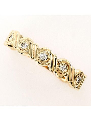 Unbranded K10 10K YG Yellow Gold Ring with 1 Diamond (no carat marking), Total Weight 2.4g, Like New Condition. (view 1)
