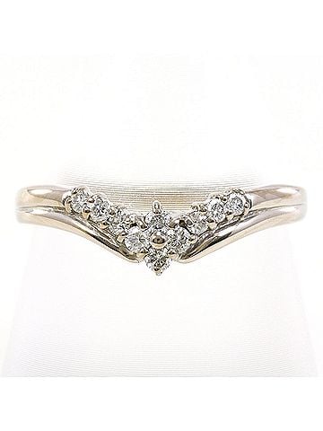 Unbranded K14 14K WG White Gold Ring with 1 Diamond (0.18 ct), Total Weight 2.0g, Like New Condition. (view 1)