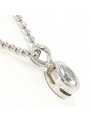 Unbranded PT900 Platinum PT850 Necklace with 0.40ct Diamond, Certificate of Authenticity, Total Weight Approx. 3.8g, 41cm, Used Jewelry, Like New Condition (view 2)