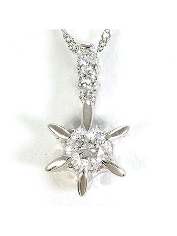 Unbranded PT900 Platinum PT850 Necklace with 0.20ct Diamond (SI2 clarity), Certificate of Authenticity, Total Weight Approx. 1.8g, 42cm, Used/Like New Condition. (view 1)