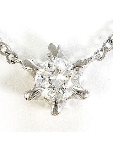Unbranded PT PT850 Necklace with 0.34 carat diamond (SI2 clarity), Certificate of Authenticity, Total Weight Approx. 3.6g, 41cm, Jewelry, Used, Like New Condition (view 1)