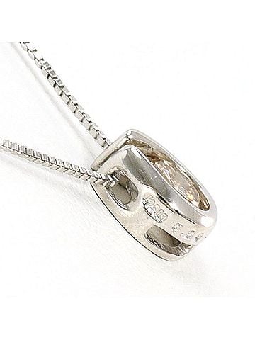 Unbranded PT900 Platinum PT850 Necklace with Brown Diamond (0.20 carat), Total Weight Approx. 1.4g, 39cm, Jewelry, Used, Like New Condition (view 2)