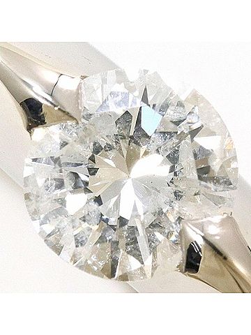 Unbranded PT900 Platinum Ring, 1 Diamond (0.421 carat), Certificate of Authenticity, Total Weight Approx. 5.4g, Pre-owned Jewelry, Like New Condition (view 2)