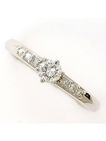 Unbranded PT900 Platinum Ring with Diamonds (0.20 and 0.06 VS1 clarity), Certificate of Authenticity, Total Weight Approx. 3.1g, Pre-owned/Like New Condition. (view 1)