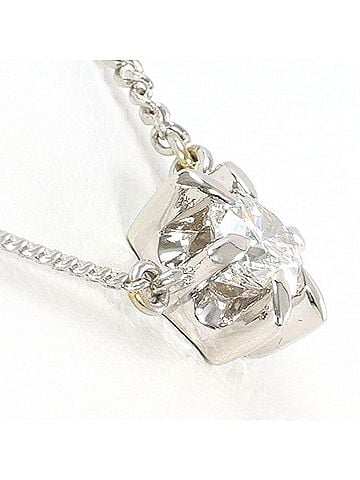 Unbranded PT900 Platinum PT850 Necklace with 0.412ct Diamond (SI2 clarity), Certificate of Authenticity, Total Weight Approx. 4.3g, 41cm, Used/Like New Condition. (view 2)