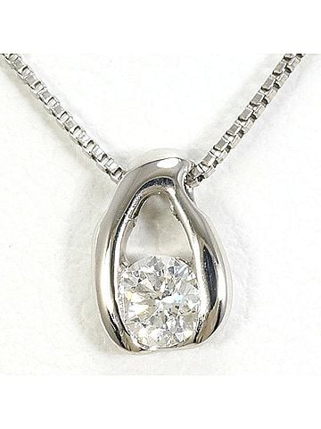 Unbranded PT900 Platinum PT850 Necklace with 0.10ct Diamond, Total Weight Approx. 1.5g, 45cm, Used/Like New Condition. (view 1)