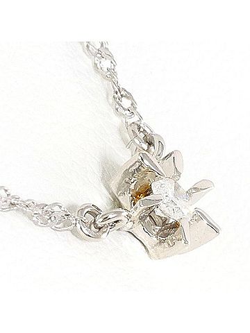 Unbranded PT850 Platinum Necklace with 0.05 Carat Diamond, Total Weight Approx. 1.3g, 40cm, Jewelry, Used, Like New Condition (view 2)