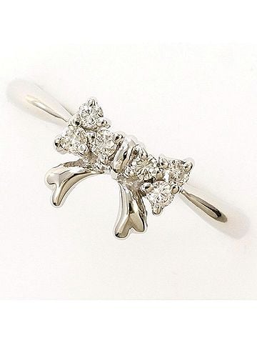 Unbranded PT900 Platinum Ring, 1 Diamond (0.12 carat), Total Weight Approx. 2.0g, Used Jewelry, Like New Condition (view 1)