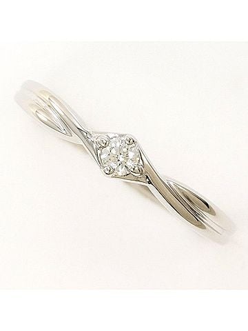 Unbranded PT900 Platinum Ring with 0.06 Carat Diamond, Total Weight Approx. 2.0g, Used Jewelry, Like New Condition (view 1)
