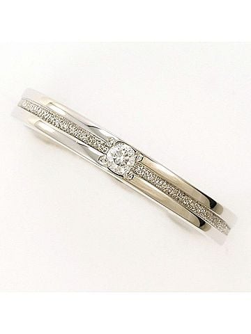 Unbranded PT900 Platinum Ring with 0.033 Carat Diamond, Total Weight Approx. 4.0g, Used Jewelry, Like New Condition (view 1)