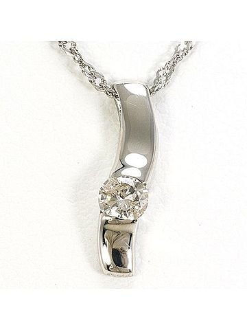 Unbranded PT900 Platinum PT850 Necklace with 0.12ct Diamond, Total Weight Approx. 2.0g, 40cm, Jewelry, Used, Like New Condition (view 1)