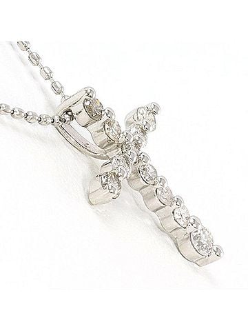 Unbranded PT900 Platinum PT850 Necklace with 0.30ct Diamond, Total Weight Approx. 2.4g, 40cm, Jewelry, Used, Like New Condition (view 2)