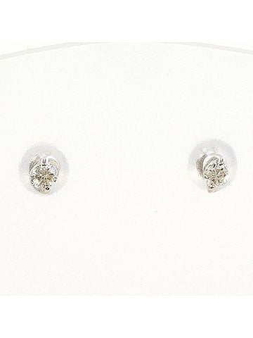 Unbranded PT900 Platinum Earrings with 0.05g Diamonds x 2, Total Weight Approx. 0.4g, Used Jewelry, Like New Condition (view 1)