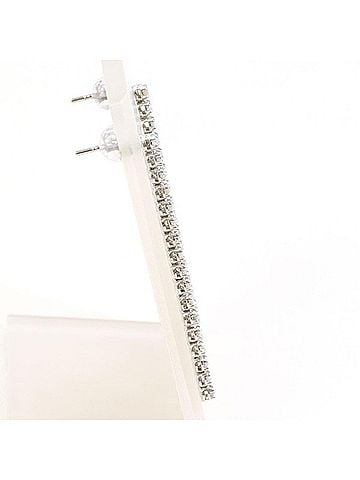 Unbranded K14 14K WG White Gold Earrings with 0.22mm Diamonds x 2, Total Weight Approx. 1.5g, Jewelry, Used, Like New (view 2)