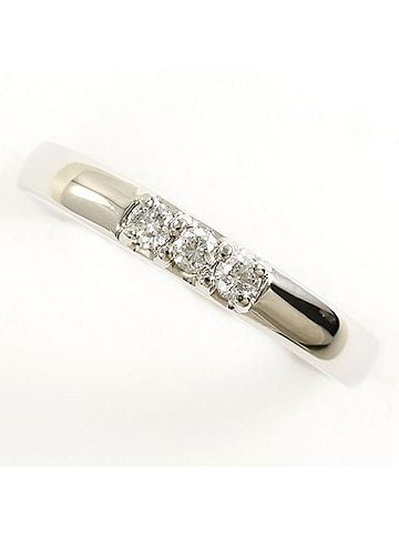 Unbranded PT900 Platinum Ring with 0.09 Carat Diamond, Total Weight Approx. 2.8g, Used Jewelry, Like New Condition (view 1)