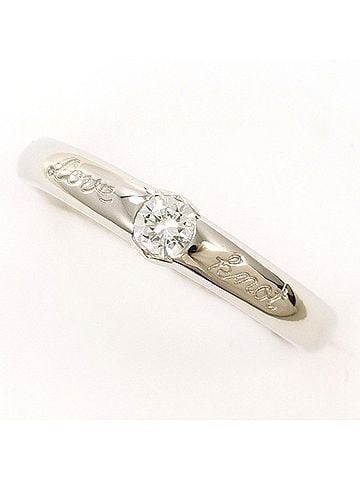 Unbranded PT900 Platinum Ring with 0.10ct Diamond and Sapphire, Total Weight Approx. 3.2g, Used Jewelry, Like New Condition (view 1)