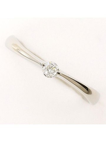 Unbranded PT900 Platinum Ring, 1 Diamond (0.08 carat), Total Weight Approx. 1.9g, Used Jewelry, Like New Condition (view 1)