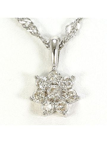Unbranded PT900 Platinum PT850 Necklace with Diamonds, Total Weight Approx. 3.9g, 40cm, Jewelry, Used, Like New Condition (view 1)