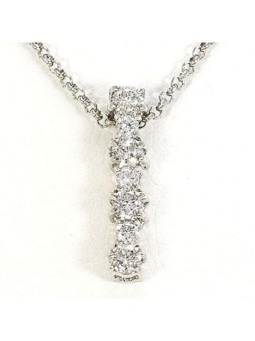 Unbranded PT900 Platinum PT850 Necklace with 0.18ct Diamond, Total Weight Approx. 2.4g, 40cm, Used/Like New Condition. (view 1)