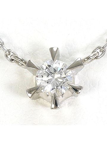 Unbranded PT PT850 Necklace with 0.16 carat diamond, total weight approx. 2.7g, 41cm, pre-owned, like new condition. (view 1)