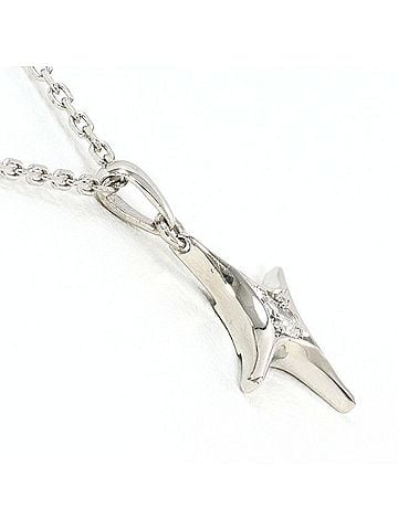 Unbranded PT900 Platinum Necklace with 0.08 Carat Diamond, Total Weight Approx. 3.5g, 40cm, Used Jewelry, Like New Condition (view 2)