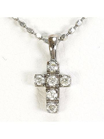 Unbranded K10 10K White Gold (WG) and PT850 Necklace with Diamonds. Total weight approximately 1.9g. Approximately 42cm. Jewelry. Used, like new condition. (view 1)