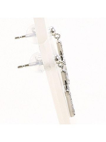 Unbranded PT900 Platinum Earrings with 0.16ct Diamonds x 2, Total Weight Approx. 1.6g, Used Jewelry, Like New Condition (view 2)