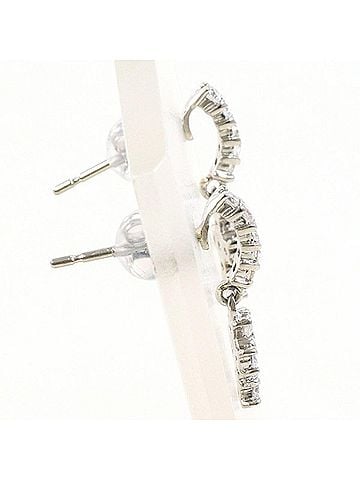 Unbranded PT900 Platinum Earrings with 0.12mm Diamonds (x2), Total Weight Approx. 1.3g, Used/Like New Condition. (view 2)