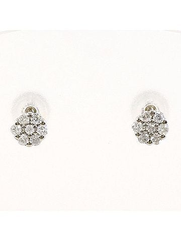 Unbranded PT900 Platinum Earrings with 0.10ct Diamonds x 2, Total Weight Approx. 0.7g, Used Jewelry, Like New Condition (view 1)