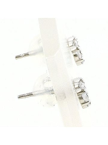 Unbranded PT900 Platinum Earrings with 0.10ct Diamonds x 2, Total Weight Approx. 0.7g, Used Jewelry, Like New Condition (view 2)