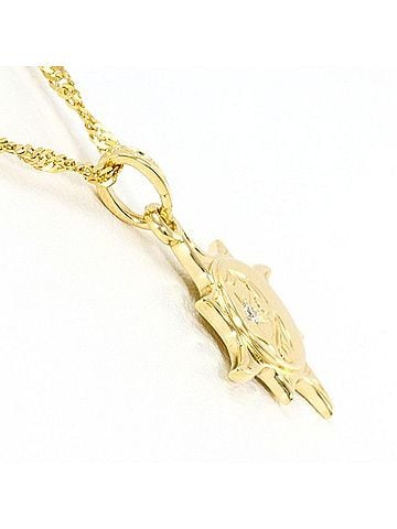 Unbranded K14 14K Yellow Gold Necklace with Diamonds, Total Weight Approx. 3.3g, 50cm, Jewelry, Used, Like New Condition (view 2)