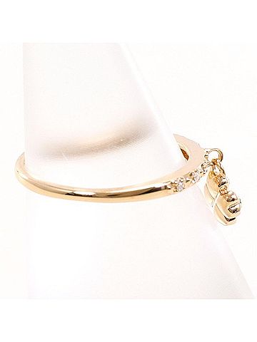 Folli Follie Folli Follie K10PG Ring with 0.04 carat Diamond, Total Weight Approx. 1.1g, Used Jewelry, Like New Condition (view 2)