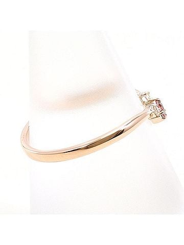 Unbranded K10 10K YG Yellow Gold Ring, Pink Tourmaline and Diamond, Total Weight Approx. 1.2g, Jewelry, Used, Like New Condition (view 2)