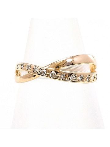 Unbranded K10 10K Pink Gold Ring with 0.10ct Diamond, Total Weight Approx. 1.2g, Used/Like New Condition. (view 1)