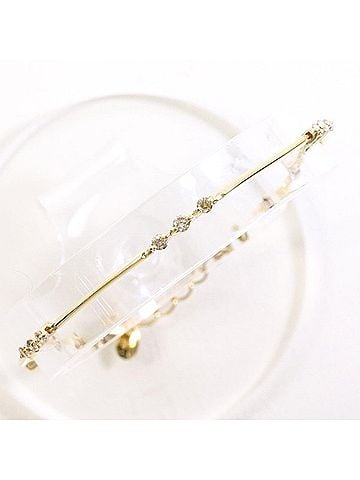 Unbranded K10 10K YG Yellow Gold Bracelet with 0.25 Carat Diamond, Total Weight Approx. 3.5g, 19cm, Jewelry, Used, Like New Condition (view 1)